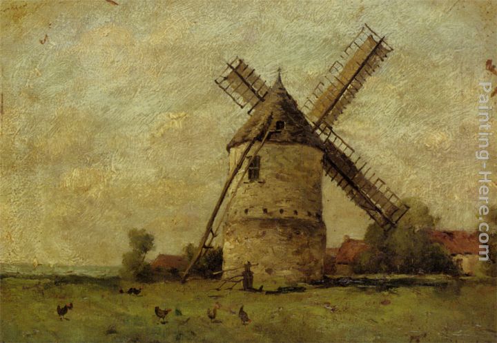 Paysage avec un moulin painting - Paul Desire Trouillebert Paysage avec un moulin art painting
